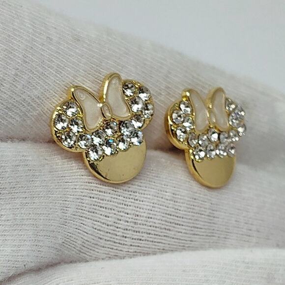 Disney x BaubleBar Minnie Mouse Gold Tone Stud Earrings - Picture 4 of 10